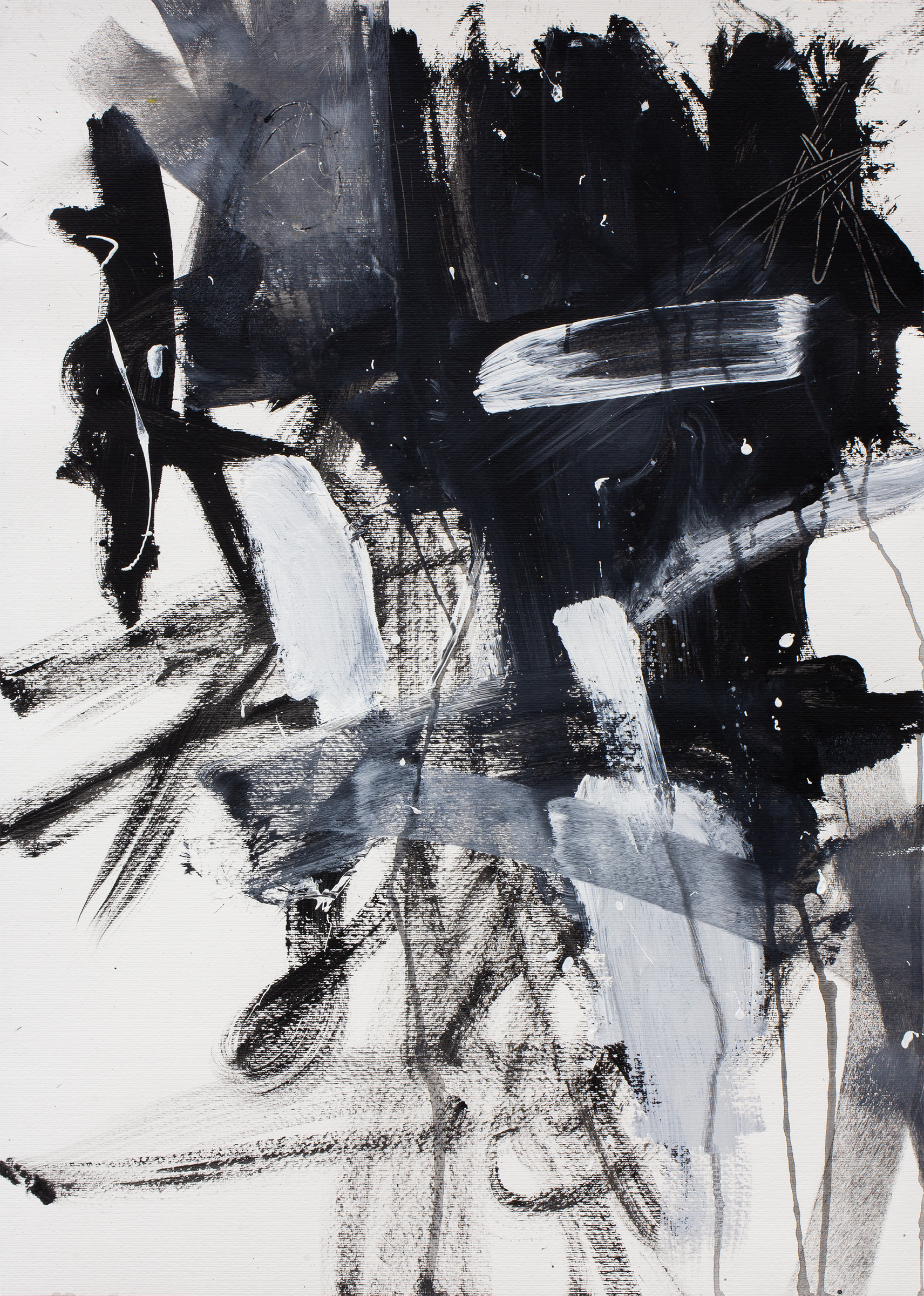 Black and white 3, 2023 | Acrylic on paper, 70 x 50 cm