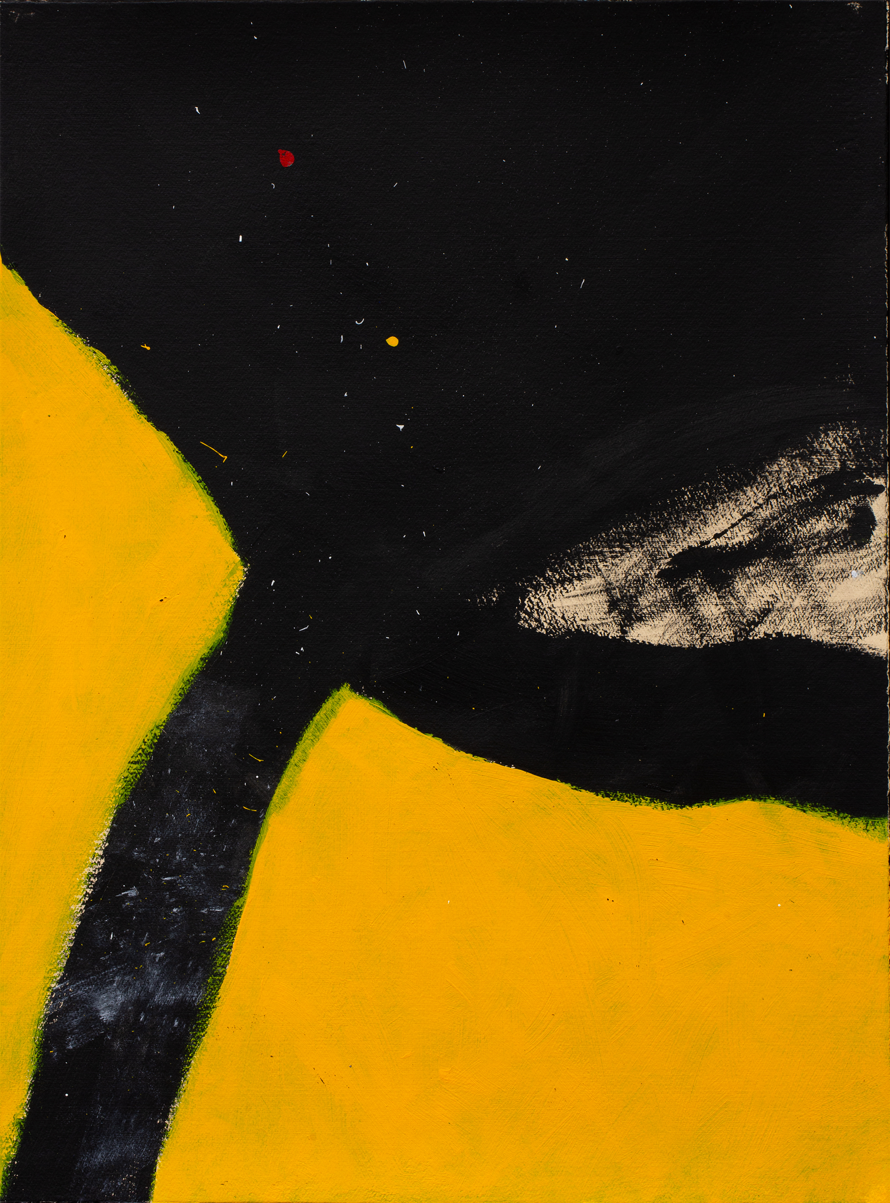 Black and yellow n. 2, 2023 | Acrylic on paper, 77 x 57 cm