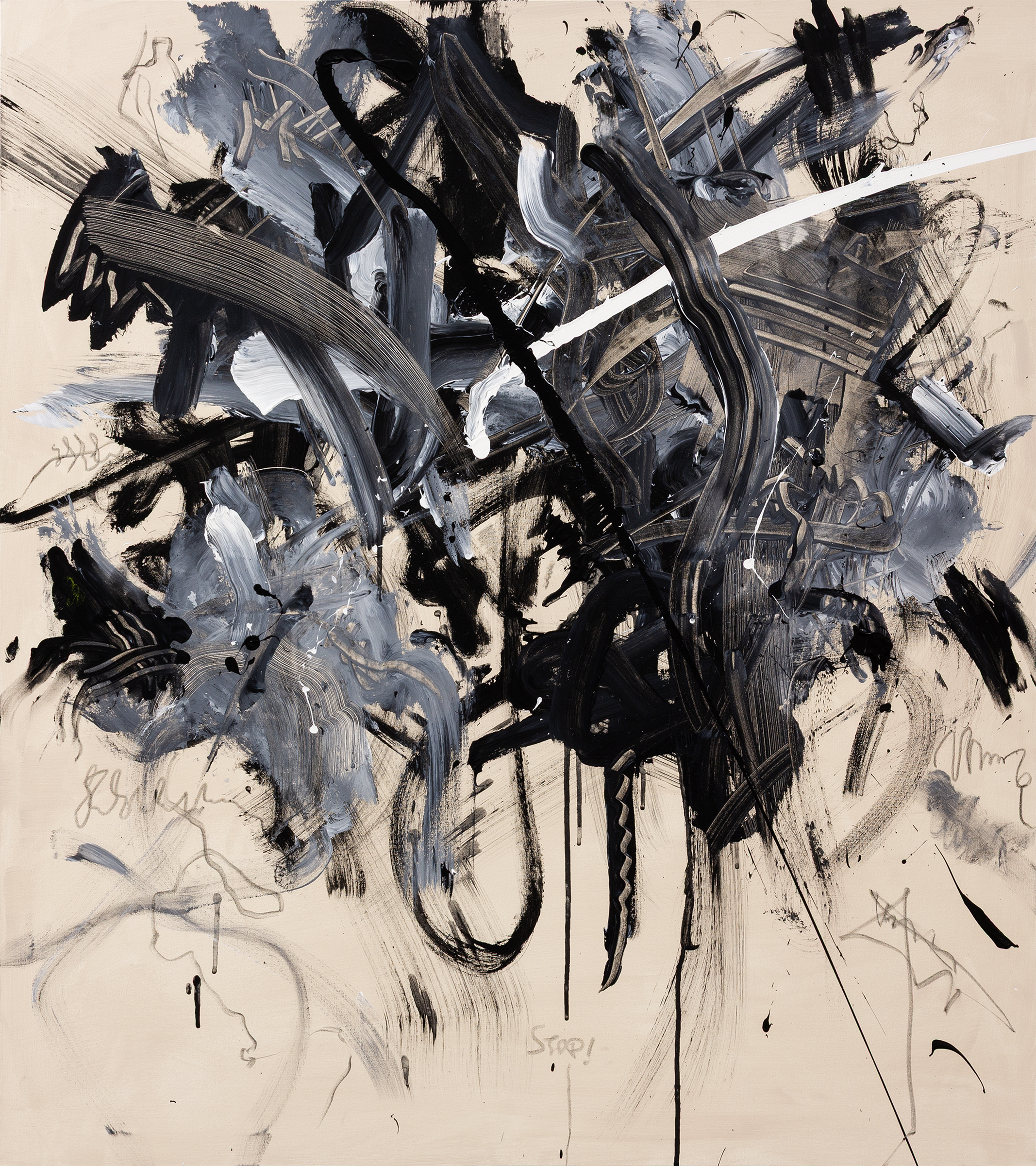 Black and white n.12, 2025 | Acrylic on canvas, 90 x 80 cm