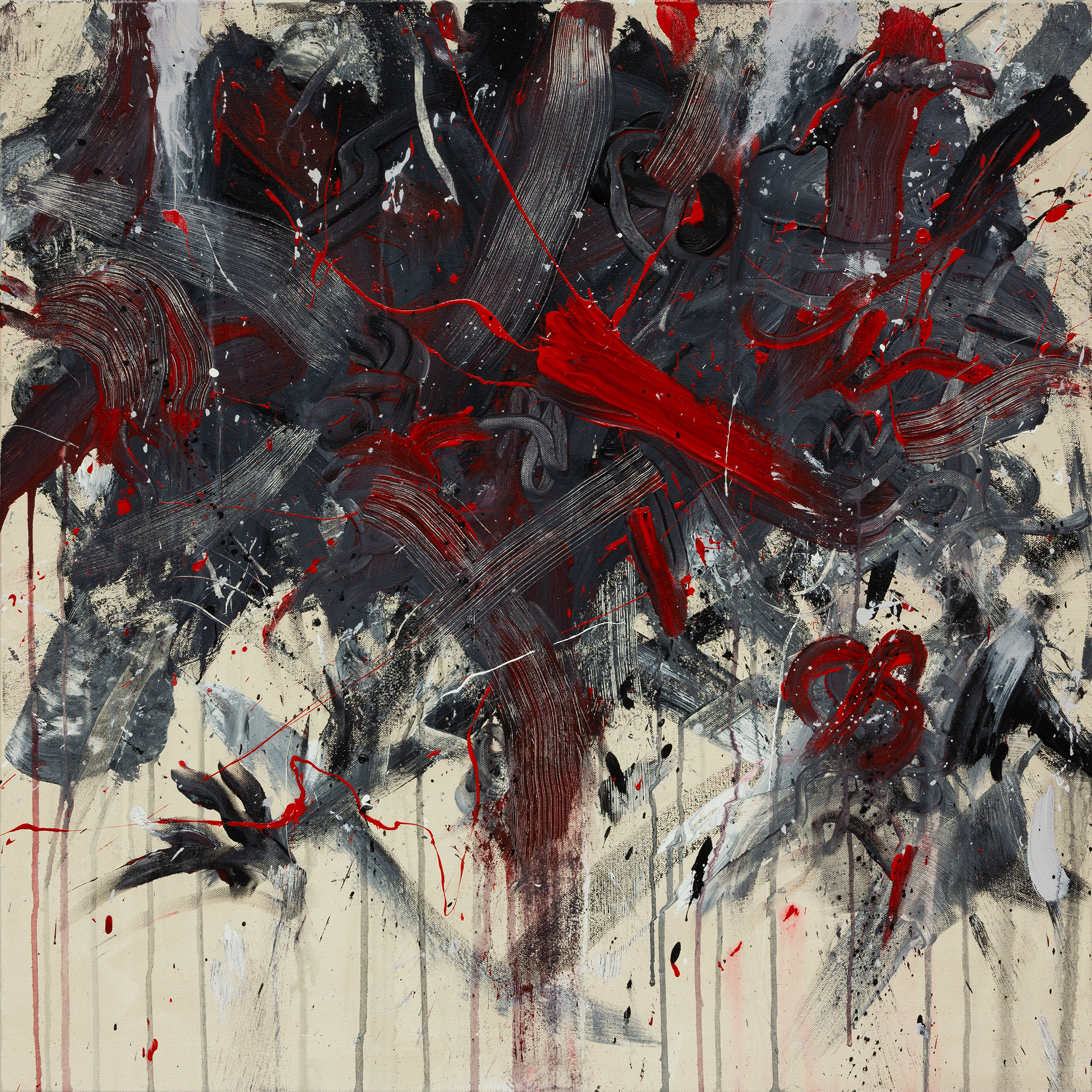 Lacrime sudore e sangue, 2025 | Acrylic on canvas, 80 x 80 cm